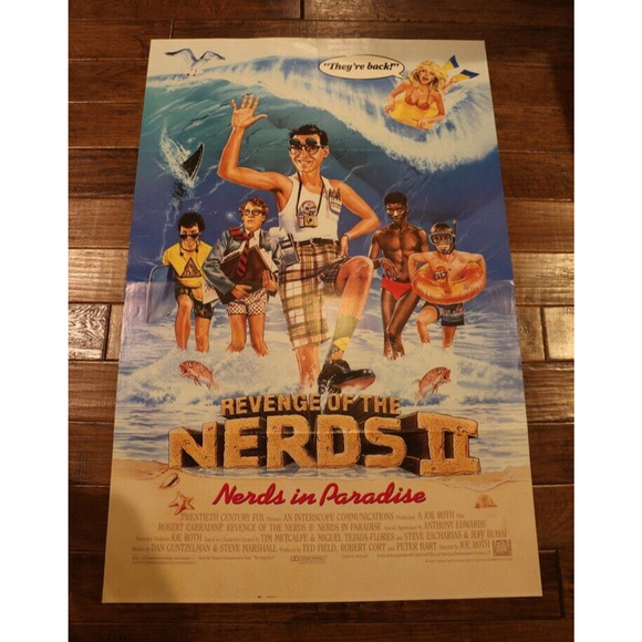 VINTAGE 1987 Revenge Of The Nerds II Original Movie Poster 27x41"